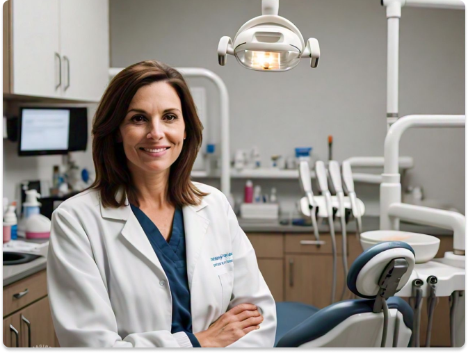 Dentist with patient